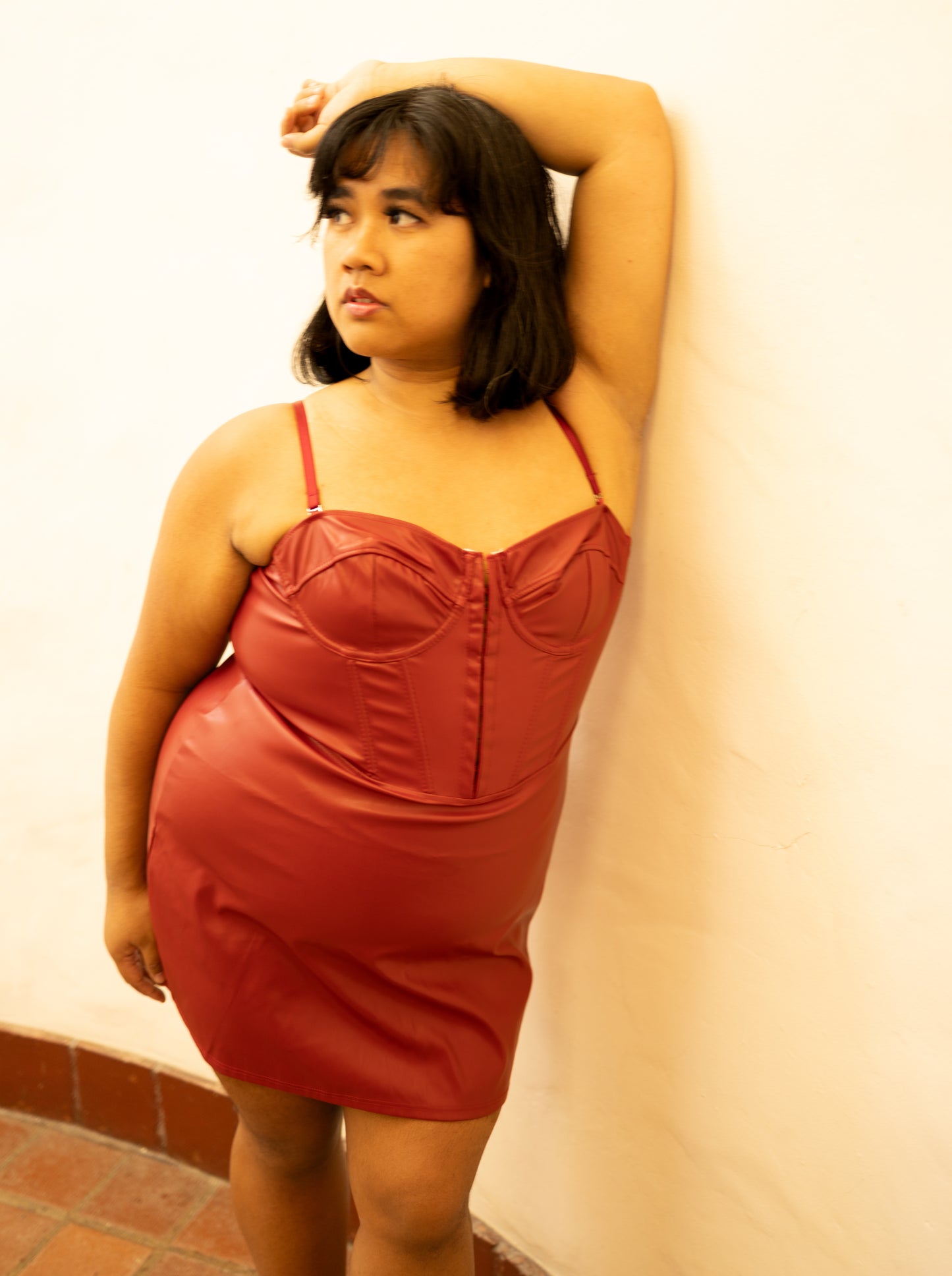 RED NIXI DRESS PLUS SIZE